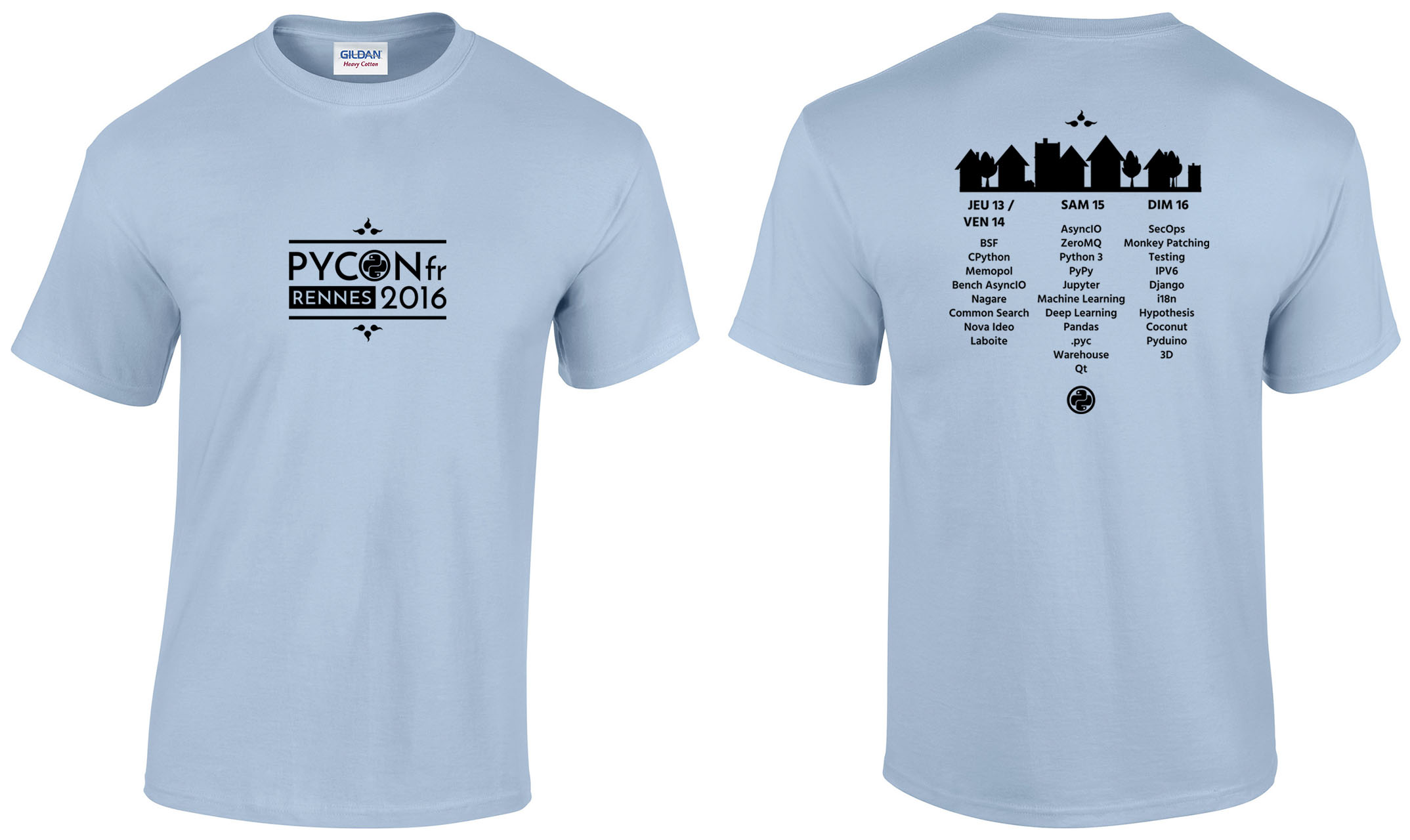 Pycon-Fr 2016 T-shirt modèle 1